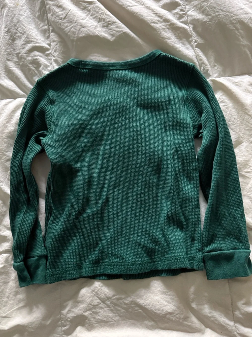 GAP Kids Green Waffle Knit Long-Sleeve Shirt